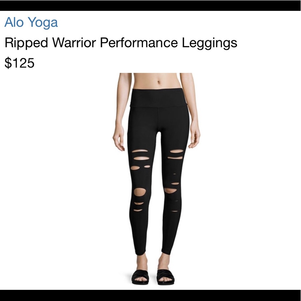 PRICE DROP! ALO Yoga ripped warrior leggings. SM.